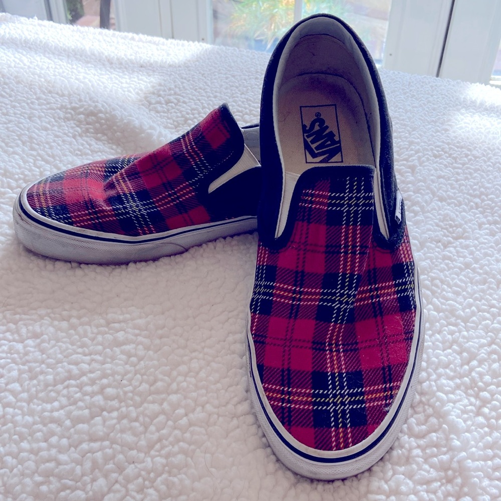 Vans Tartan Plaid Slip Ons